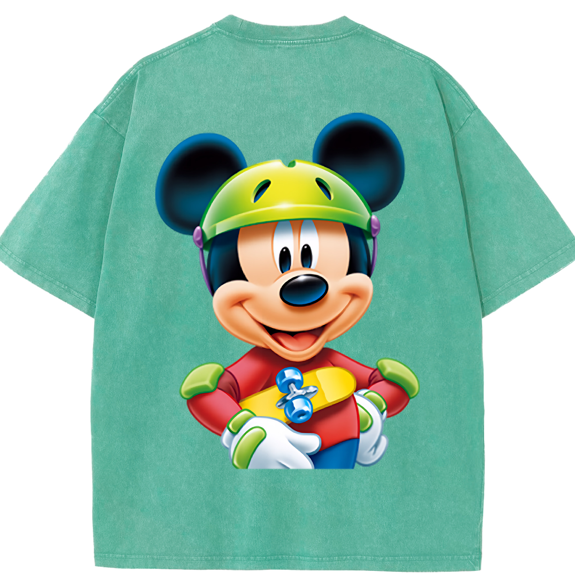 （画像用） ミッキーマウス Mickey Mouse 綿100% ヴィンテージ風 半袖Tシャツ（背面プリント）